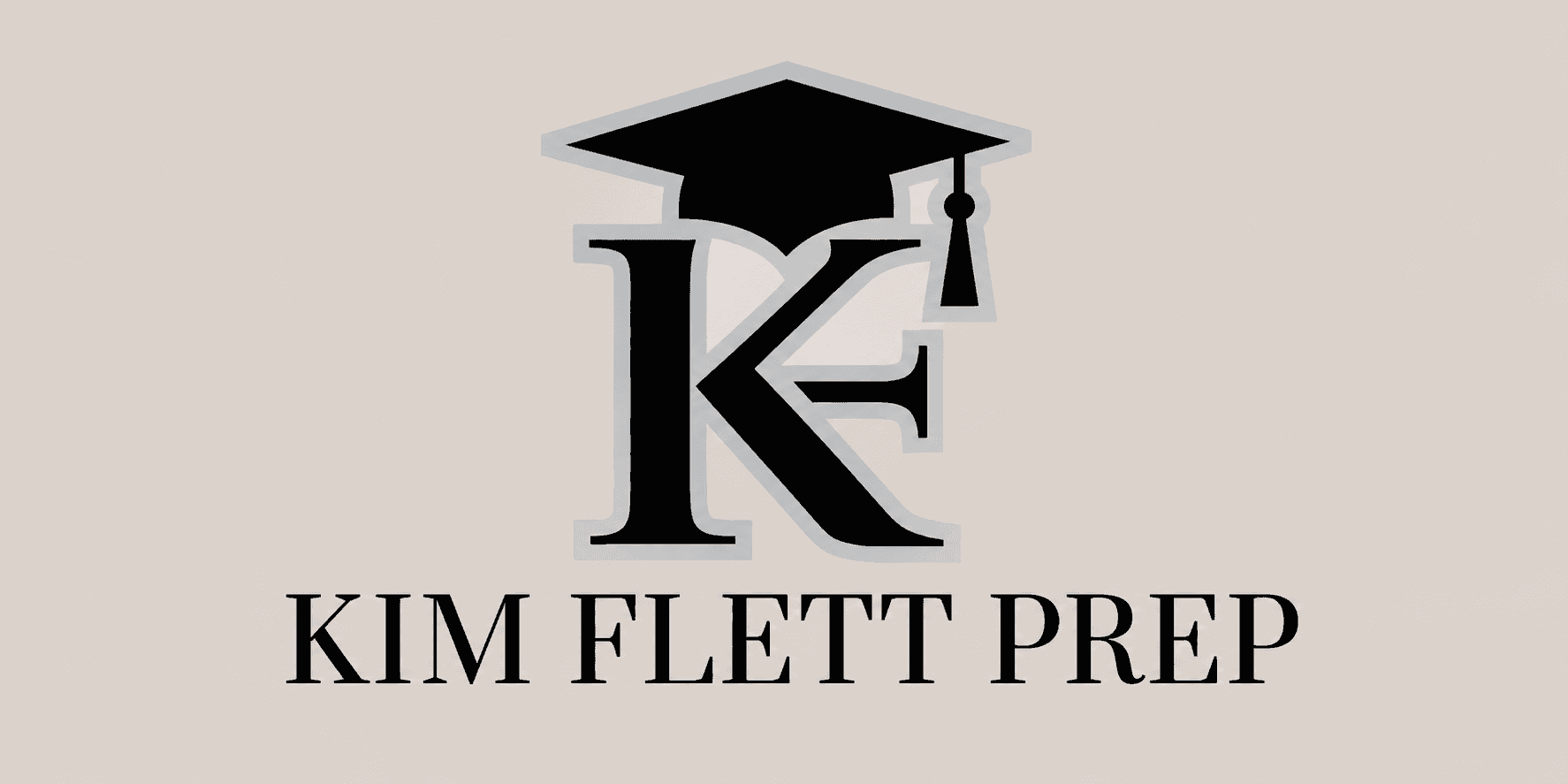 Kim Flett Prep logo featuring stylized KF with graduation cap above the company name.