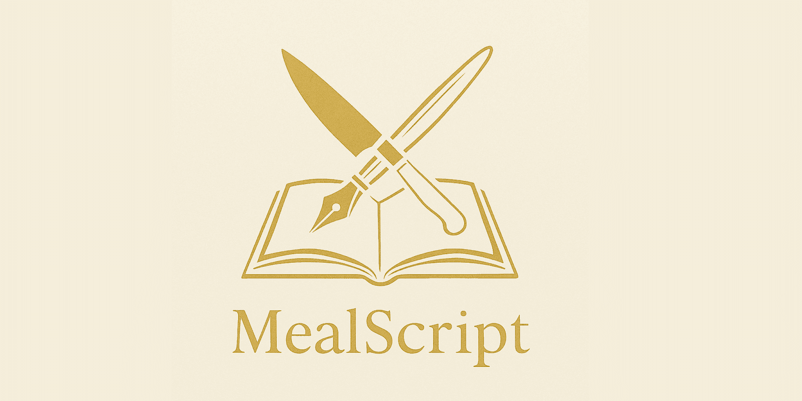"MealScript's logo representing a personalized meal planning service, blending culinary expertise and convenience for busy professionals."