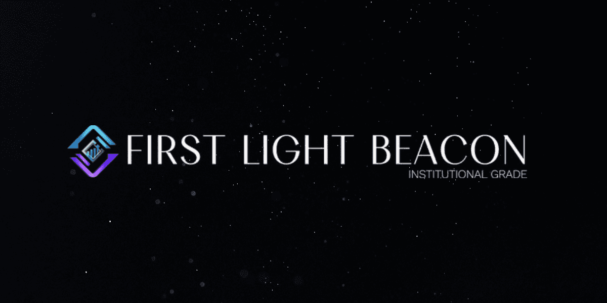First Light Beacon logo representing institutional grade technology with a glowing, dynamic design symbolizing innovation and excellence.