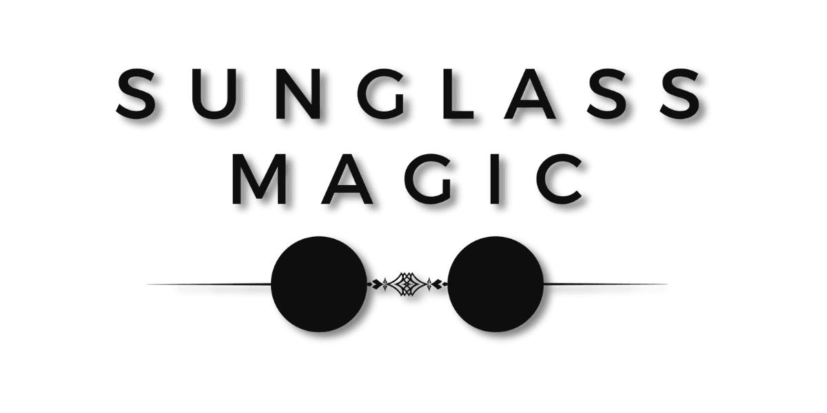 The image features a logo for Sunglass Magic, a luxury eyewear brand offering premium sunglasses and optical frames.