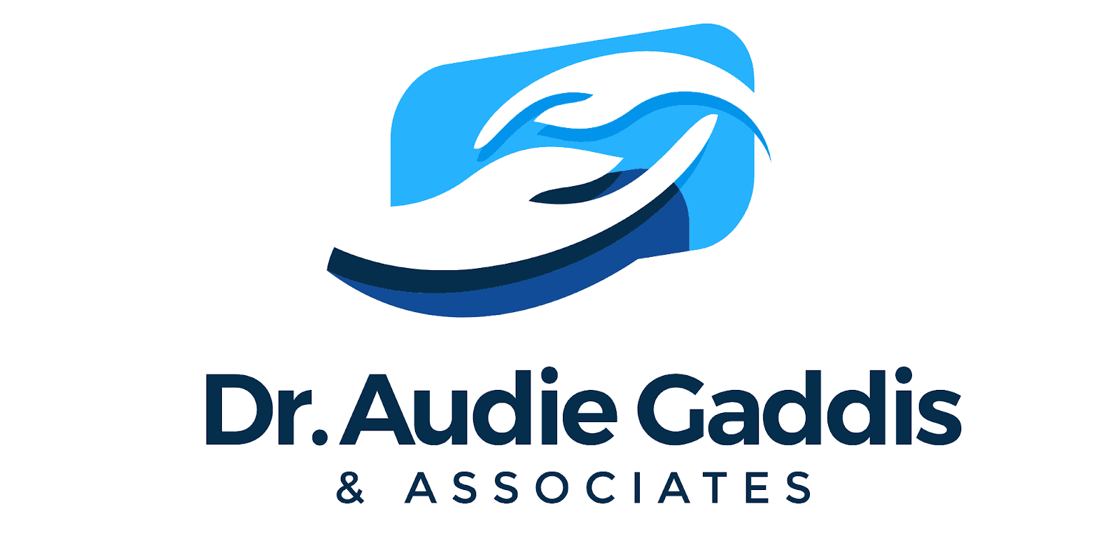 "Logo of Dr. Audie Gaddis & Associates, featuring a stylized hand design, symbolizing the compassionate, therapeutic support and neuropsychological services provided by Dr. Gaddis."