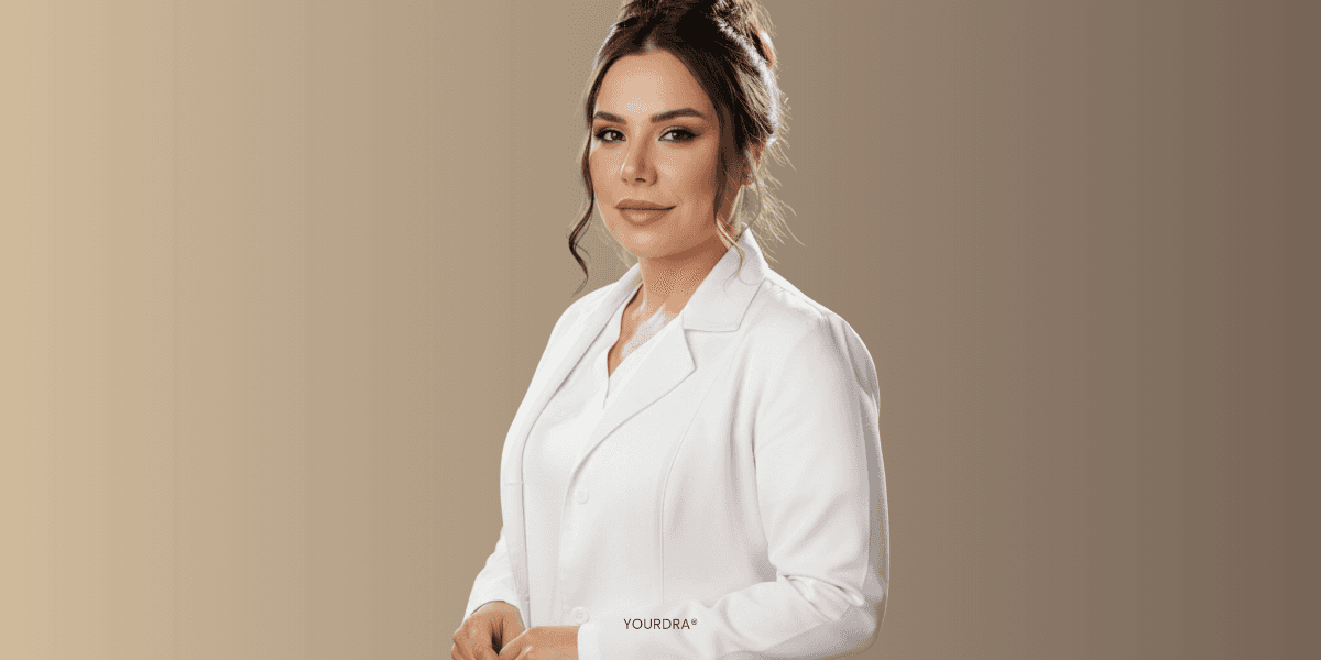 Dr. Asma Saliba, founder of Your Dr.A®, in white coat, representing science-driven, preventive skincare innovation.