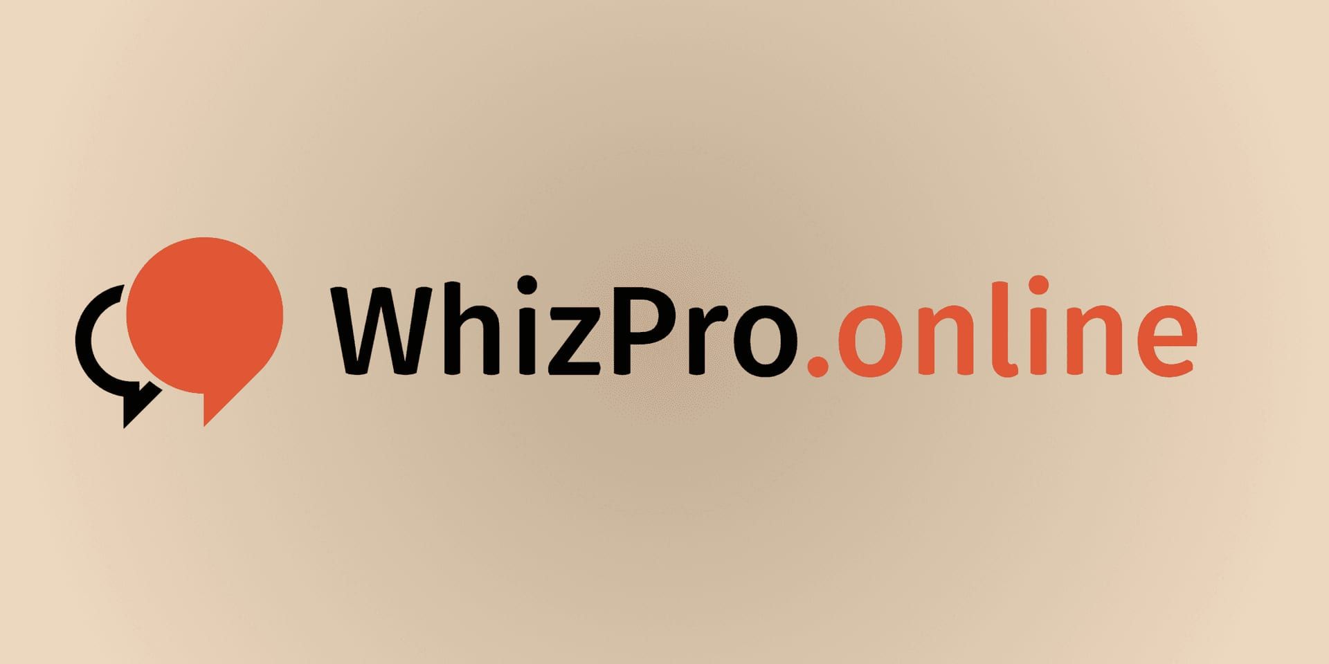 WhizPro.online logo featuring orange speech bubble and black circular arrow, representing on-demand professional consultation platform.