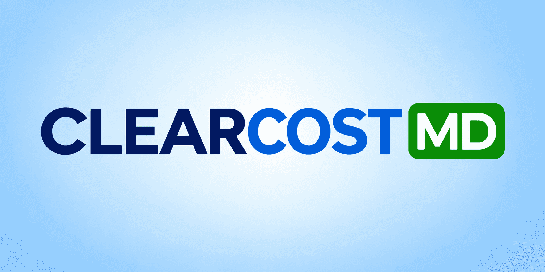 ClearCost MD logo displayed in blue and green against a light blue background.