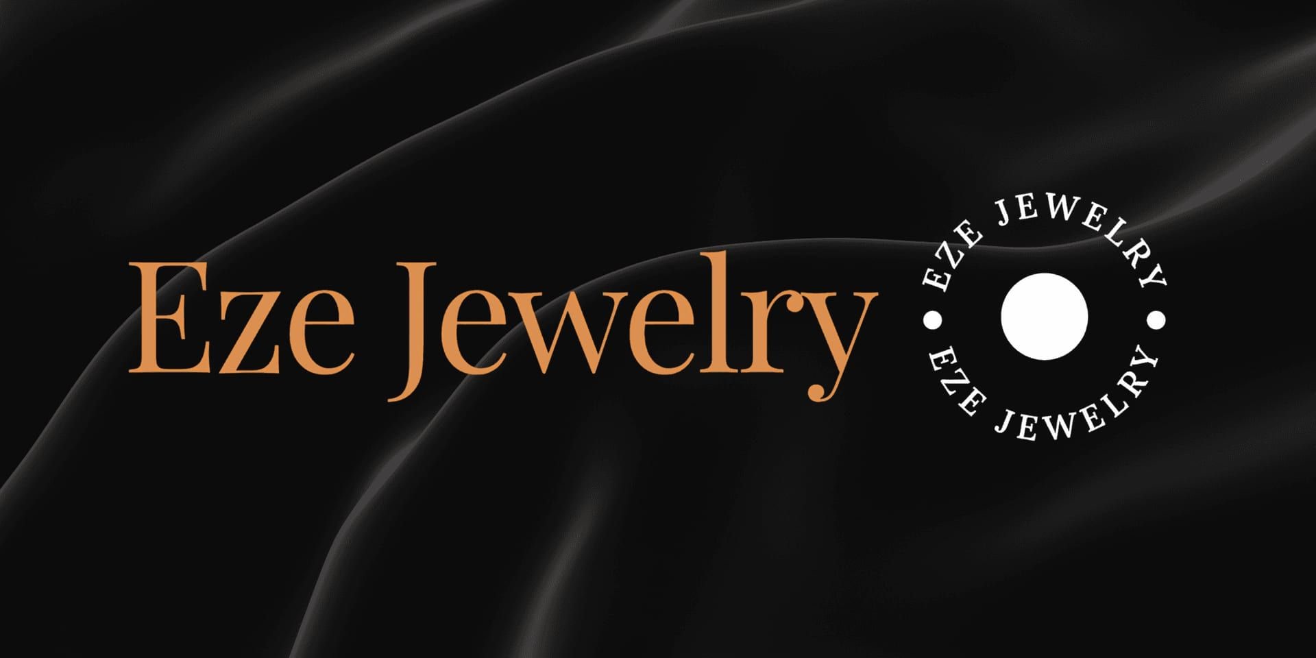 Eze Jewelry logo on black satin background representing the luxury fine jewelry maison.