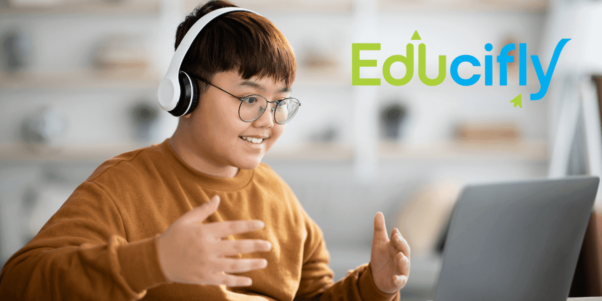 A student engages in online tutoring, receiving personalized one-on-one support from Educifly for IB and IGCSE subjects.