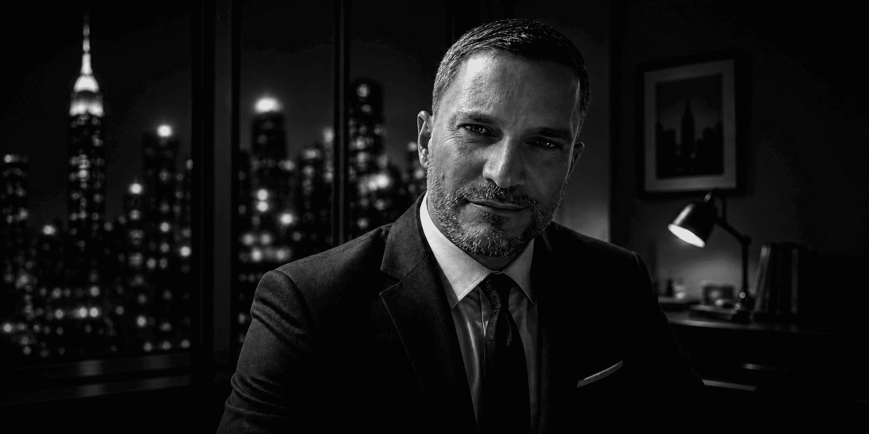 Portrait of Conrad Rheeder in a dark suit with a city skyline backdrop, representing Issuer Group leadership.
