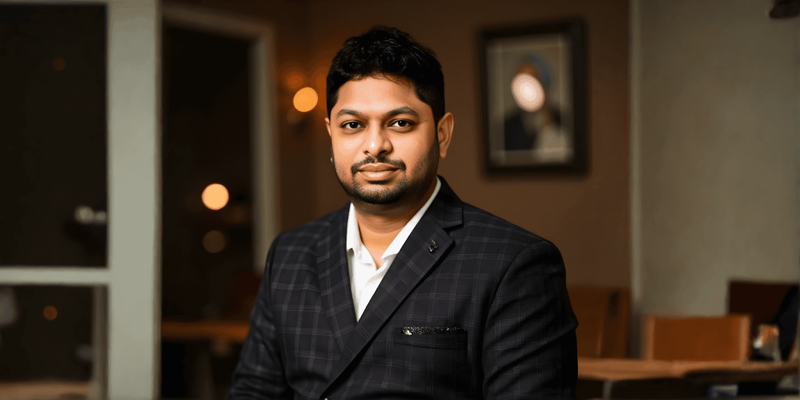 Aravind Sakthivel, founder of The Leadership Trap, speaking at an event on leadership, organizational culture, and systemic business improvement.