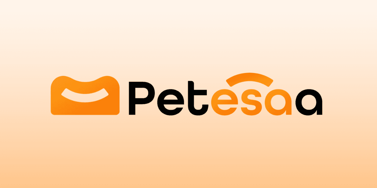 Petesaa logo displayed in orange and black on a light background.